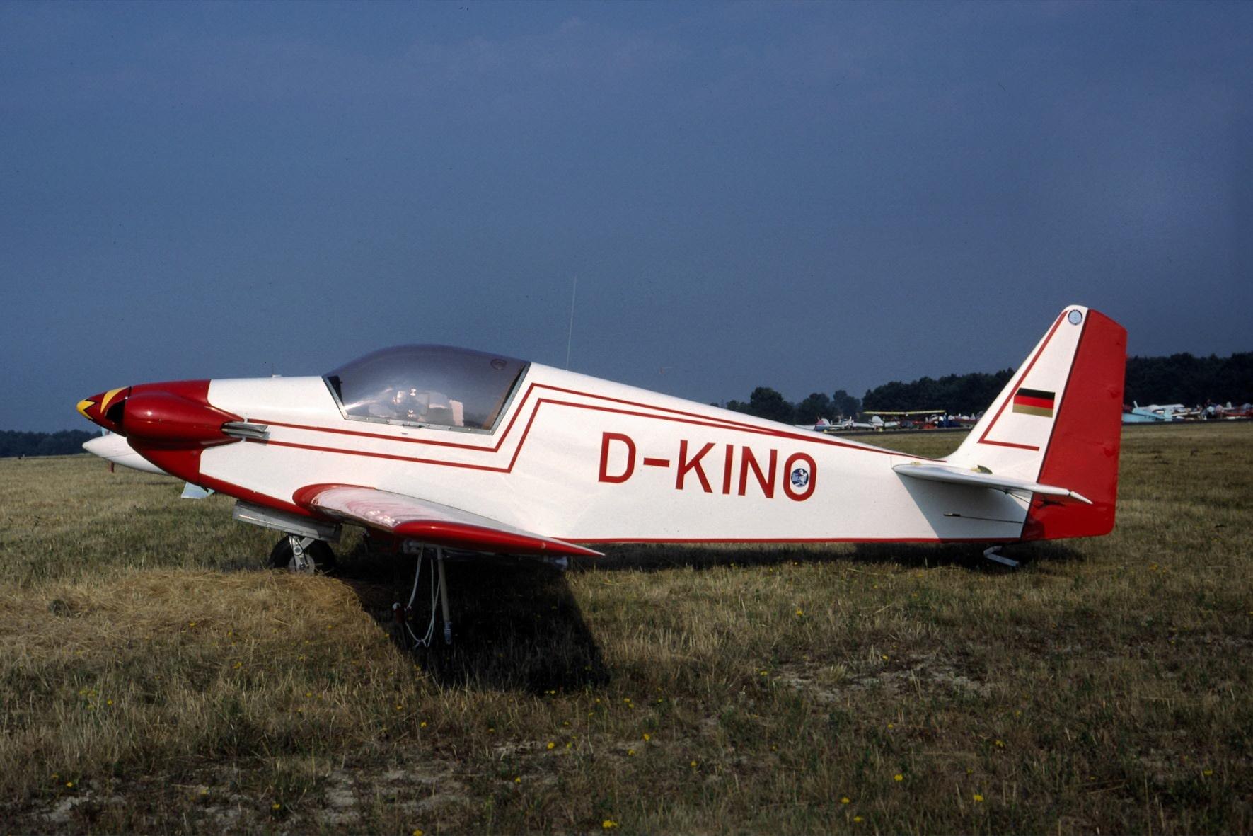 D-KINO, red and white, on the grass