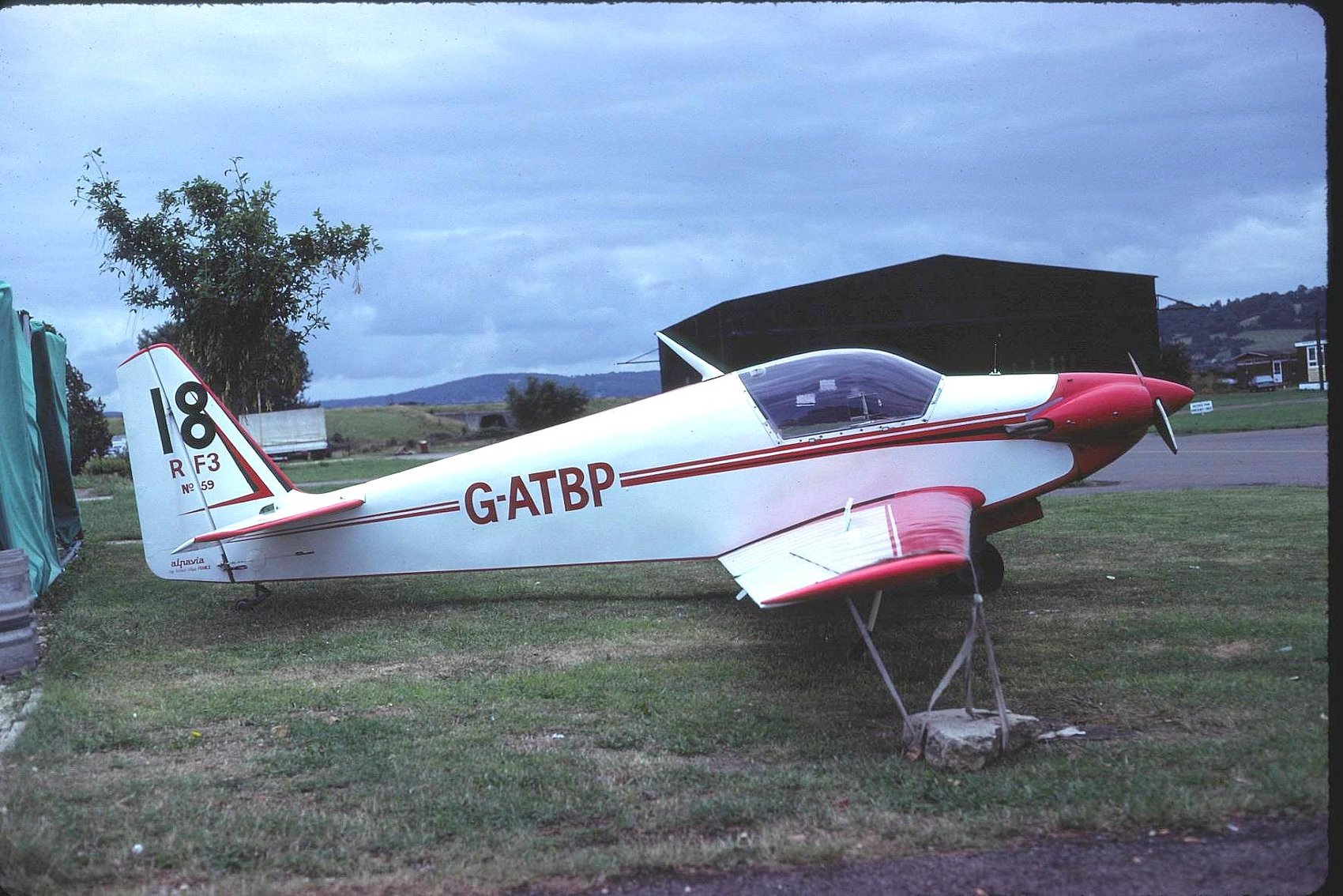 Fournier RF3 G-ATBP at Staverton, 1983