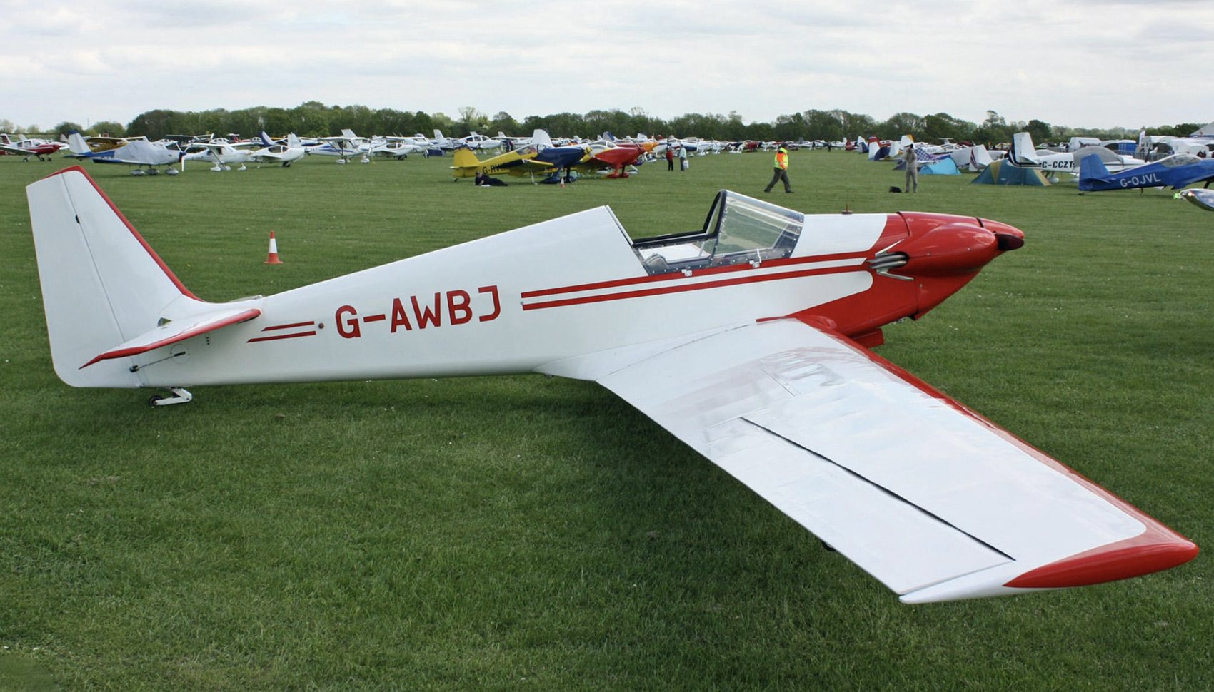 G-AWBJ on the grass at a fly-in