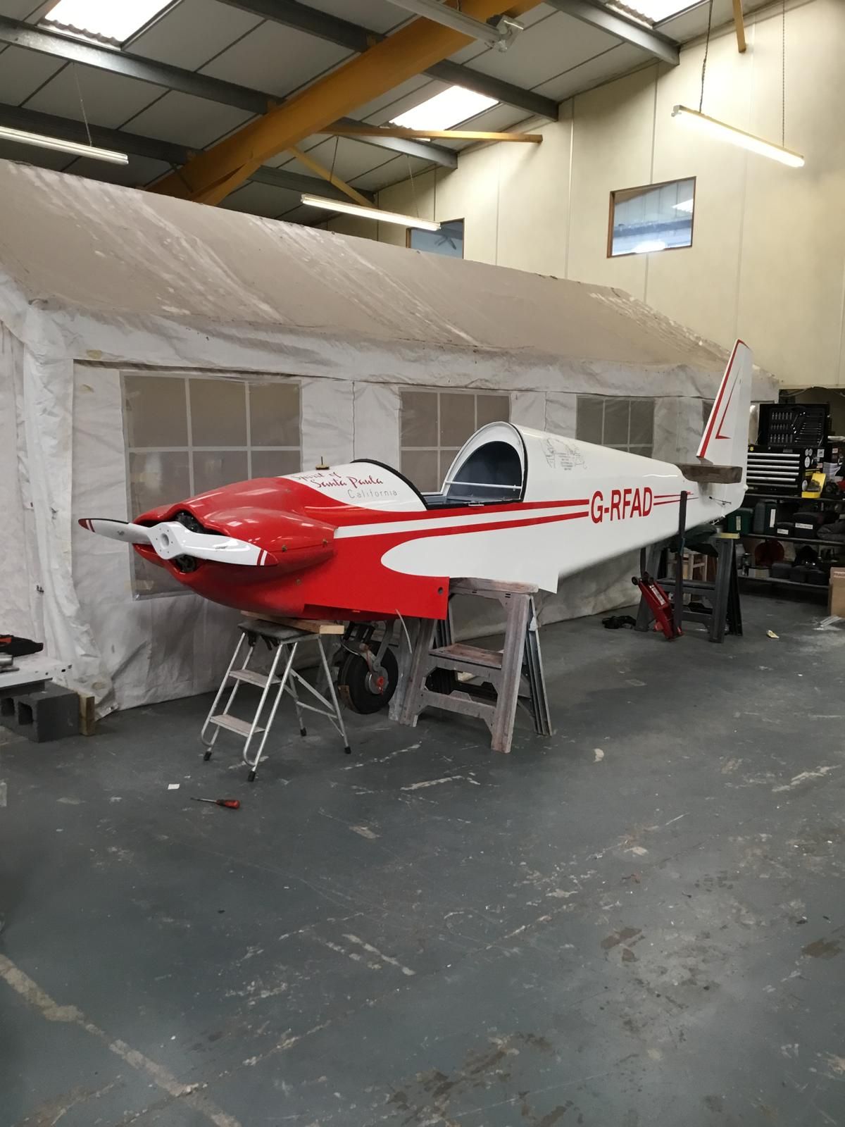 N1700 becoming G-RFAD, in the workshop