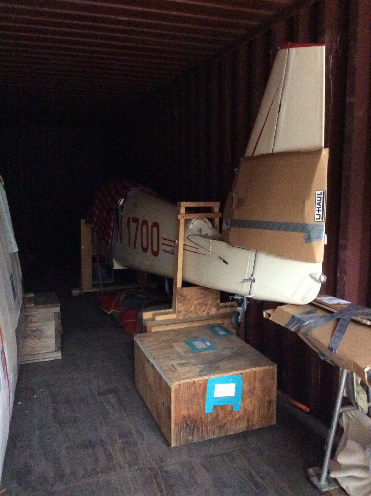 N1700 tail and fuselage packed in a container