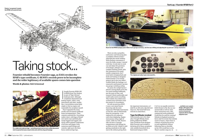 Taking stock, Pilot September 2021