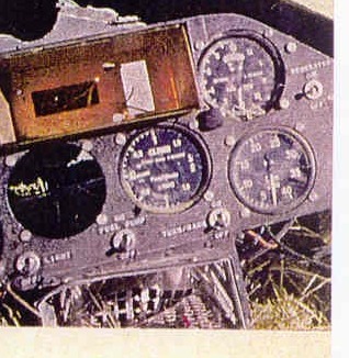 Close-up of the damaged instrument panel of N1700 after the crash