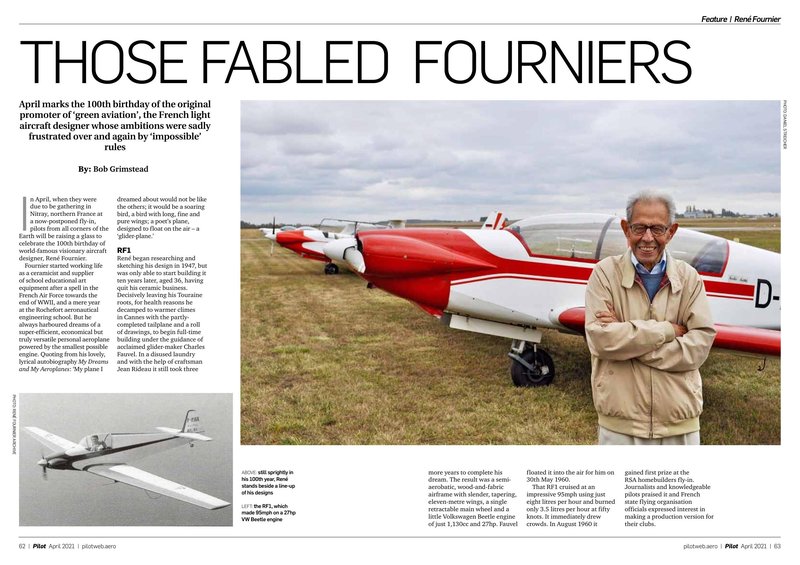 Those Fabled Fourniers, Pilot magazine April 2021