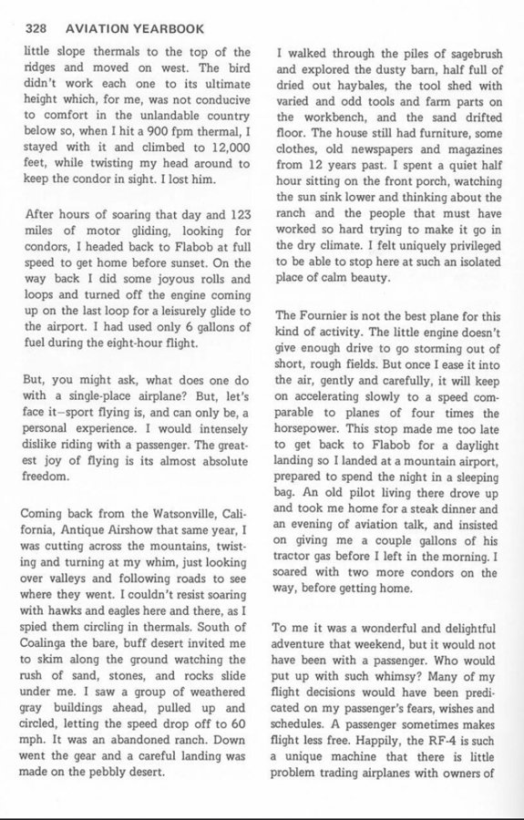 Aviation Yearbook, page 328, condors and Flabob