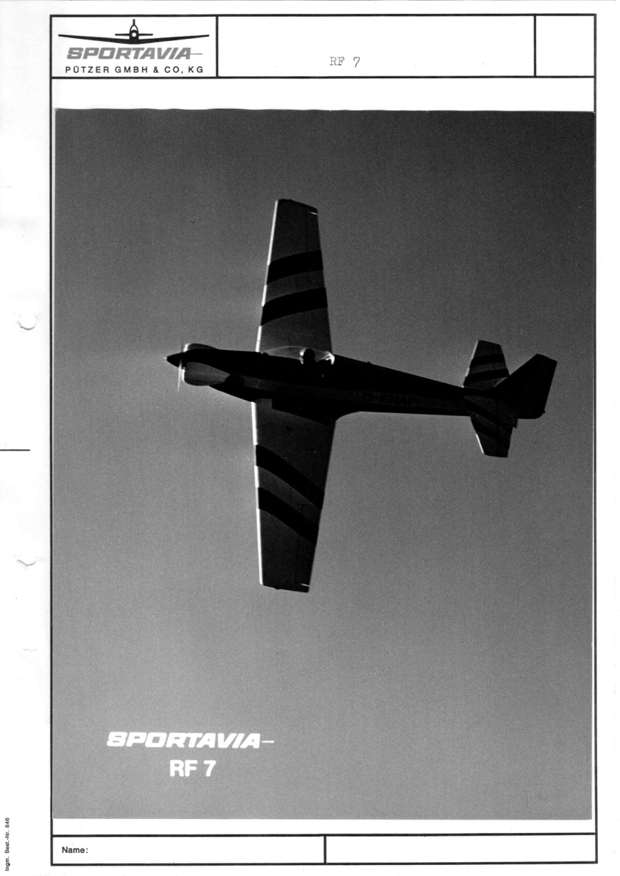 Sportavia Fournier RF 7 factory brochure, SCAN 0072