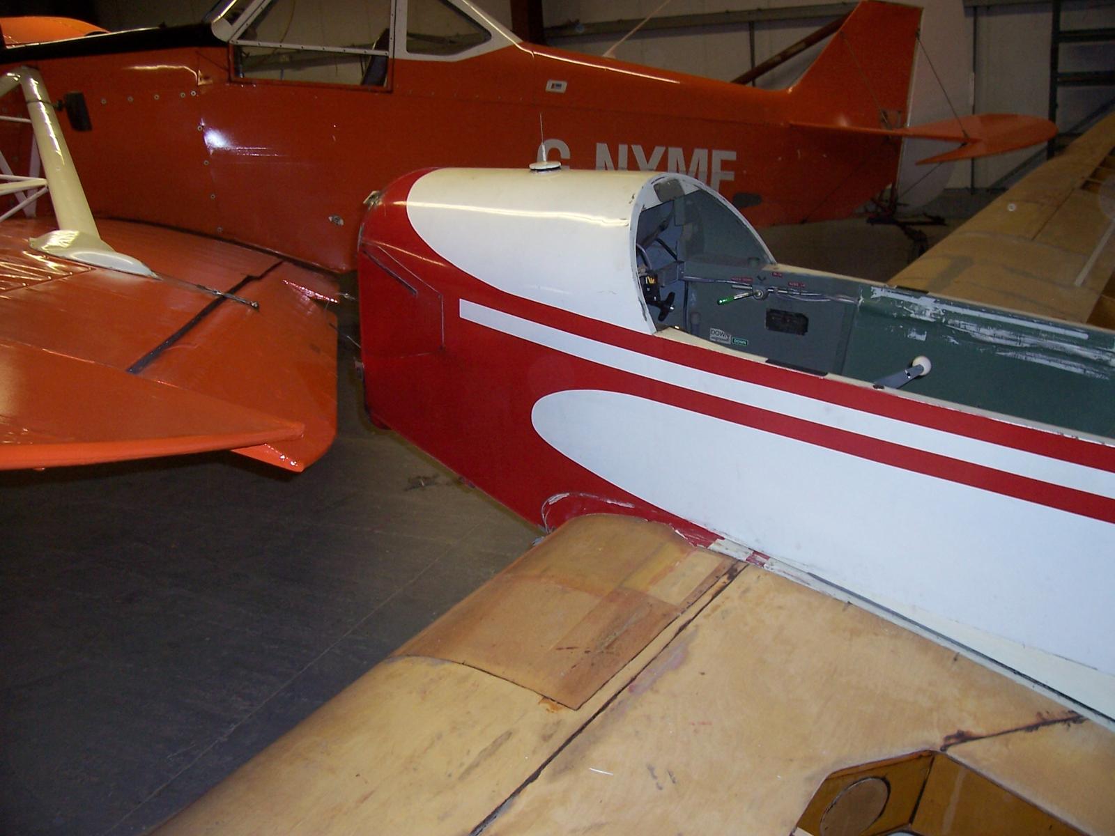 G-AWLZ before restoration, in the hangar
